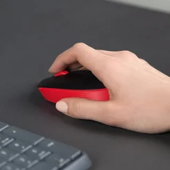 Logitech M170 Wireless Compact Mouse (Red) - Optical - Wireless - Radio Frequency - 2.40 GHz - Red - USB - 910004941