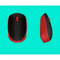 Logitech M170 Wireless Compact Mouse (Red) - Optical - Wireless - Radio Frequency - 2.40 GHz - Red - USB - 910004941