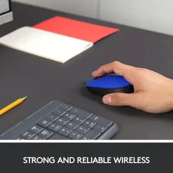 Logitech M170 Wireless Mouse - Optical - Wireless - Radio Frequency - Blue - USB 2.0 - 1000 dpi - Scroll Wheel - Symmetrical