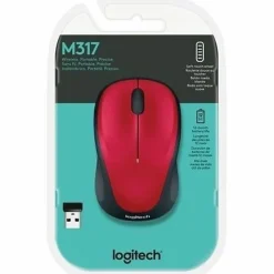 Logitech® M317 Wireless Mouse, Red