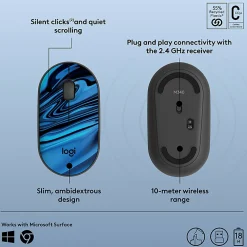 Logitech M340 Wireless Mouse with Limited Edition, USB Receiver and Silent Clicks, Portable Wireless Mouse - 910007282