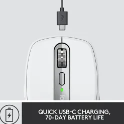 Logitech MX Anywhere 3 Compact Performance Wireless Mouse with Customizable Buttons, Pale Gray