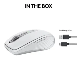 Logitech® MX Anywhere 3S Compact Wireless Mouse, 61% Recycled, Pale Gray, 910-006926