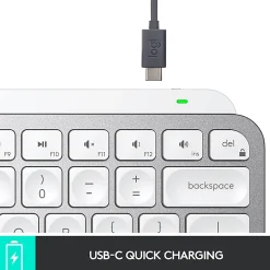 Logitech® MX Keys Mini Minimalist Wireless Illuminated Keyboard, Pale Gray