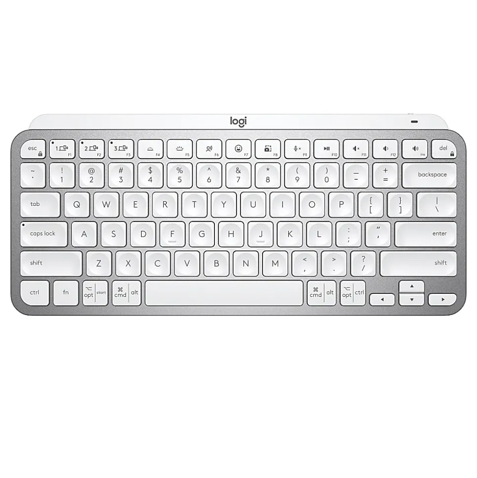 Logitech® MX Keys Mini Minimalist Wireless Illuminated Keyboard, Pale Gray