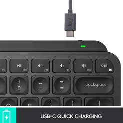 Logitech® MX Keys Mini Minimalist Wireless Illuminated Keyboard, Compact, Bluetooth, Backlit, USB-C, Black