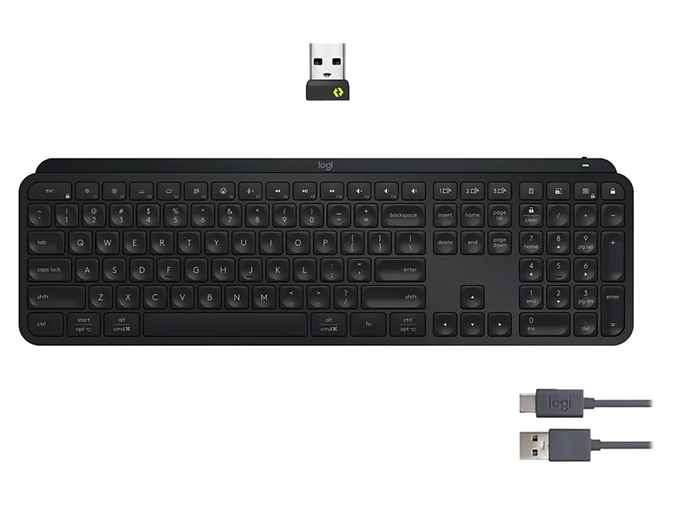 Logitech® MX Keys S Wireless Keyboard, Full Size, Black, 920-011406
