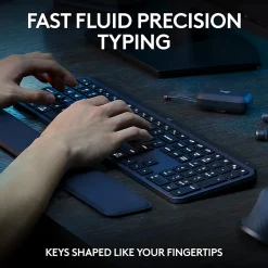 Logitech® MX Keys S Wireless Keyboard And Mouse Combo With Palm Rest, Full Size, 22% Recycled, Black, 920-012274