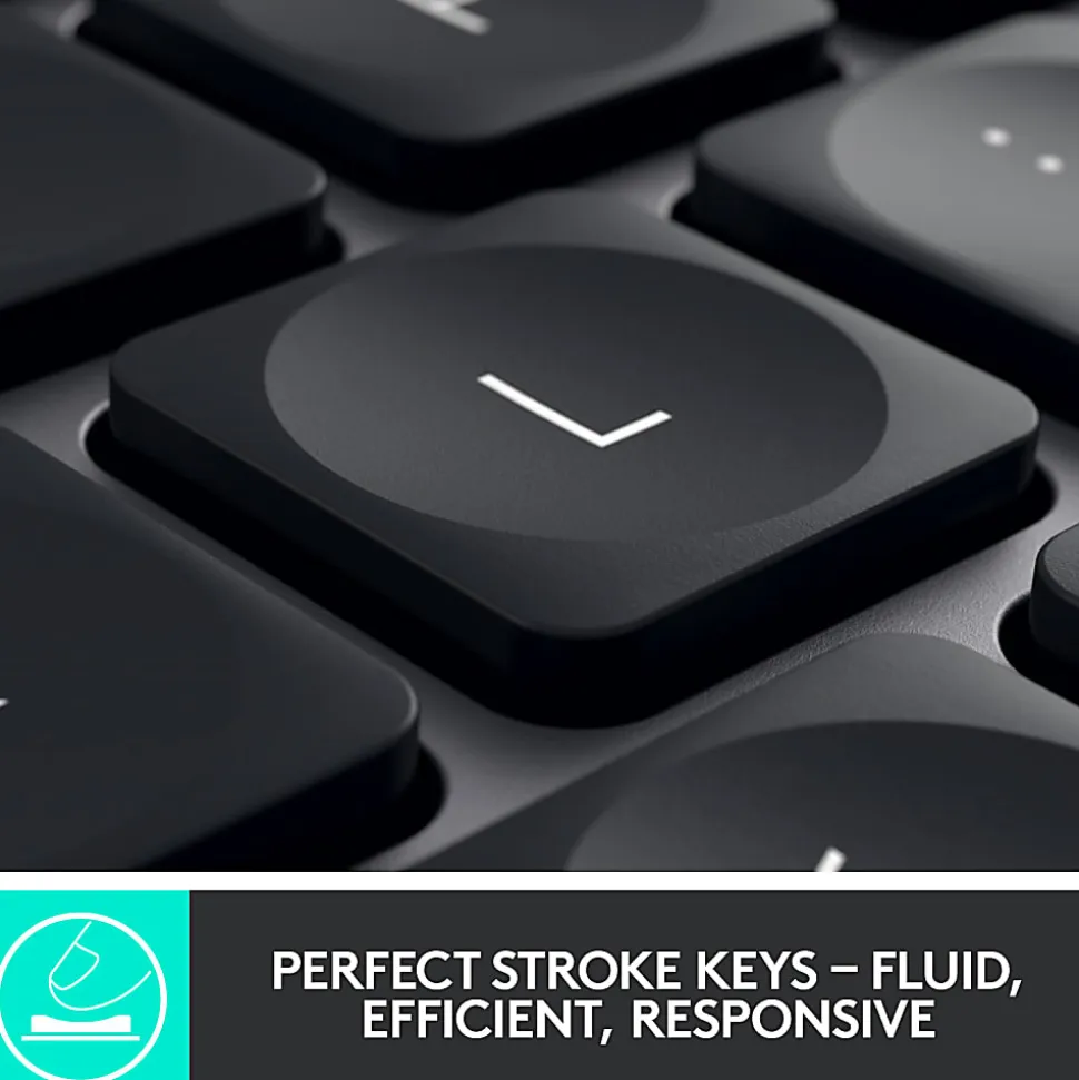 Logitech MX Keys Wireless Illuminated Keyboard for Business, Quiet Perfect-Stroke Keys, Logi Bolt Technology - 920010116