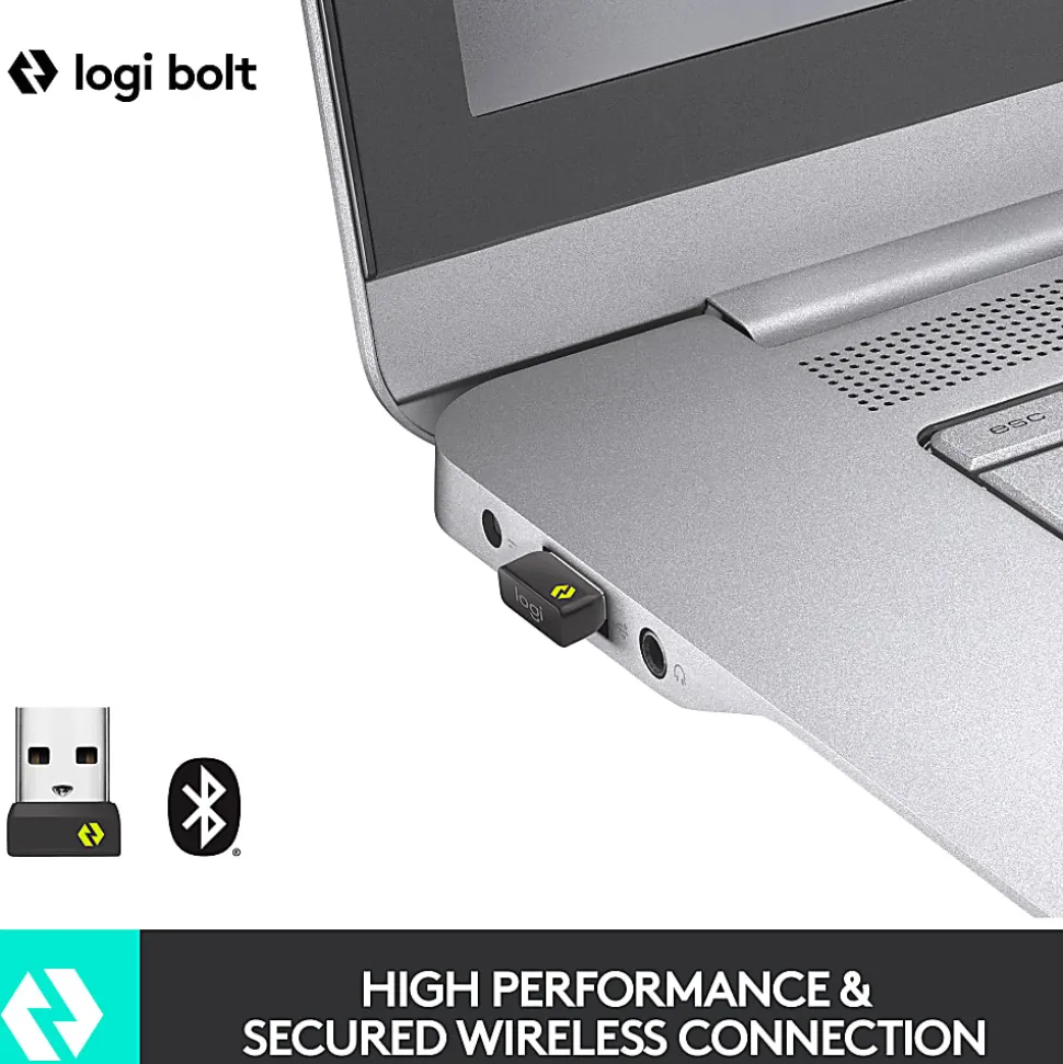Logitech MX Keys Wireless Illuminated Keyboard for Business, Quiet Perfect-Stroke Keys, Logi Bolt Technology - 920010116