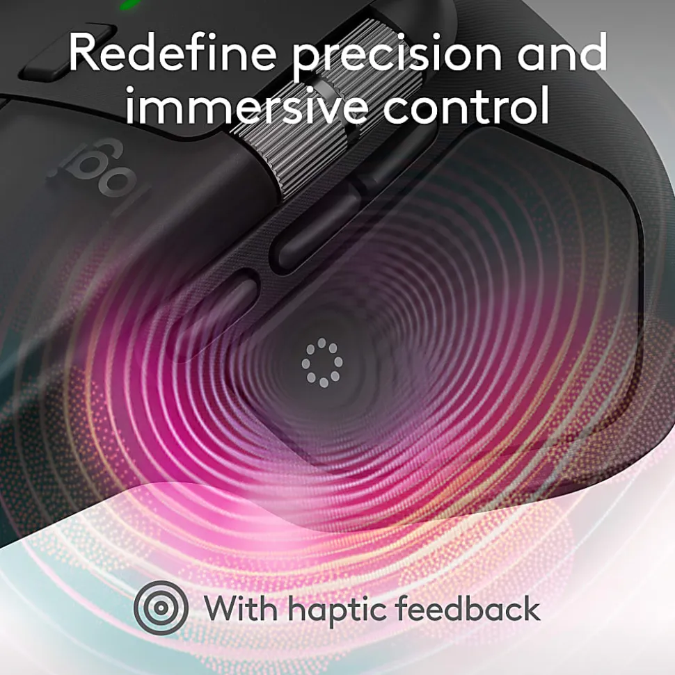 Logitech MX Master 4 Ergonomic Wireless Mouse with Advanced Performance Haptic Feedback, Bluetooth, Black, 910007560