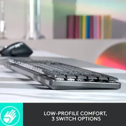 Logitech® MX Mechanical Wireless Illuminated Performance Keyboard, Graphite, 920-010547