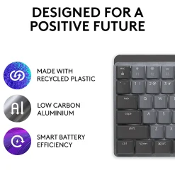 Logitech® MX Mechanical Wireless Illuminated Performance Keyboard, Graphite, 920-010547