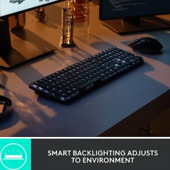 Logitech® MX Mechanical Wireless Illuminated Performance Keyboard, Graphite, 920-010547