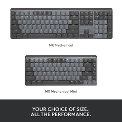 Logitech® MX Mechanical Wireless Illuminated Performance Keyboard, Graphite, 920-010547