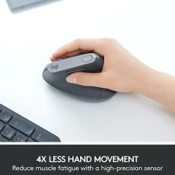 Logitech MX Vertical Advanced Ergonomic Wireless Mouse, Control and Move Content Between 3 Windows and Apple Computers, Graphite - 910-005447