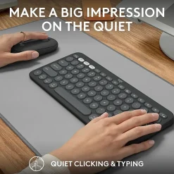 Logitech Pebble 2 Combo for Mac Wireless Keyboard And Mouse, Tonal Graphite