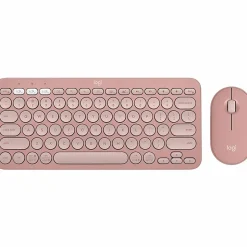 Logitech Pebble 2 Combo, Wireless Keyboard and Mouse, Quiet and Portable, Customizable, Logi Bolt, Tonal Rose - 920012199