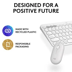 Logitech Pebble 2 Combo Wireless Keyboard And Mouse, Tonal White