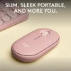 Logitech Pebble Mouse 2 M350s Slim Bluetooth Wireless Mouse, Portable, Customizable Button, Quiet Clicks, Tonal Rose - 910007023