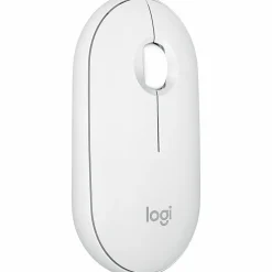 Logitech Pebble Mouse 2 M350s Slim Bluetooth Wireless Mouse, Portable, Customizable Button, Quiet Clicks, Tonal White - 910007022