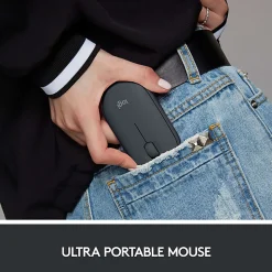 Logitech Pebble M350 Wireless Mouse with Bluetooth or 2.4 GHz Receiver, Silent, Slim Computer Mouse with Quiet Click, Graphite