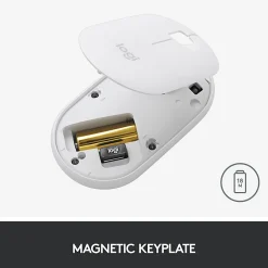 Logitech Pebble M350 Wireless Mouse with Bluetooth or 2.4 GHz Receiver, Silent, Slim Computer Mouse with Quiet Click, Graphite