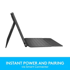 Logitech Rugged Folio for iPad 7th/8th/9th Generation, Protective Keyboard Case with Smart Connector and Durable Spill-Proof Keyboard - Graphite