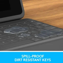 Logitech Rugged Folio for iPad 7th/8th/9th Generation, Protective Keyboard Case with Smart Connector and Durable Spill-Proof Keyboard - Graphite