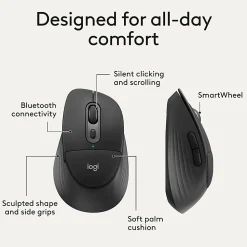 Logitech Signature Comfort Plus Combo MK880 Wireless Keyboard & Mouse Combo, With Palm Rest, For Windows and macOS, Black, 920013968