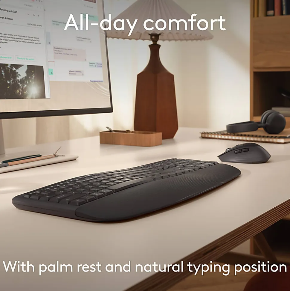 Logitech Signature Comfort Plus Combo MK880 Wireless Keyboard & Mouse Combo, With Palm Rest, For Windows and macOS, Black, 920013968
