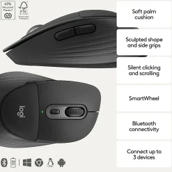 Logitech Signature Comfort Plus Combo MK880 Wireless Keyboard & Mouse Combo, With Palm Rest, For Windows and macOS, Black, 920013968