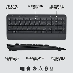 Logitech Signature MK650 Combo For Business Wireless Mouse and Keyboard Combo, Graphite