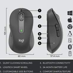 Logitech Signature MK650 Combo For Business Wireless Mouse and Keyboard Combo, Graphite