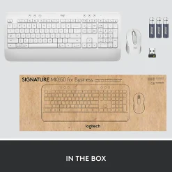 Logitech Signature MK650 Combo For Business Wireless Mouse and Keyboard Combo, Off White