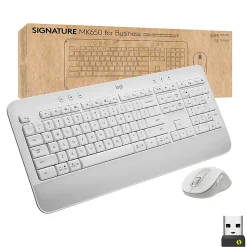 Logitech Signature MK650 Combo For Business Wireless Mouse and Keyboard Combo, Off White