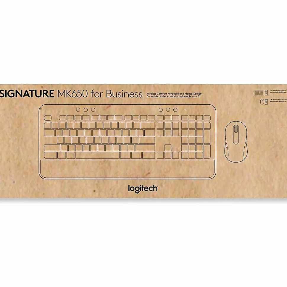 Logitech Signature MK650 Combo For Business Wireless Mouse and Keyboard Combo, Off White