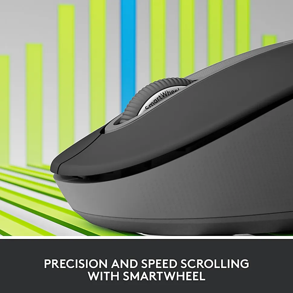 Logitech® Signature M650 Left-Handed Wireless Mouse, Graphite