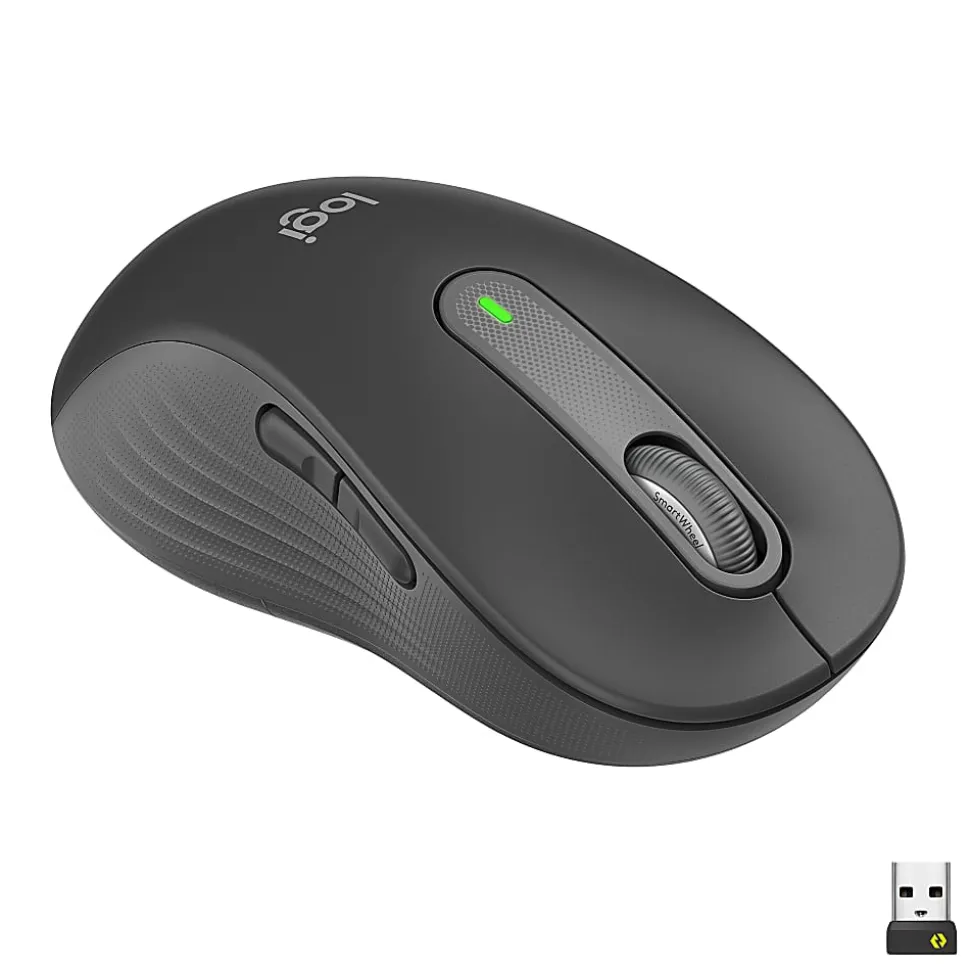 Logitech® Signature M650 Left-Handed Wireless Mouse, Graphite