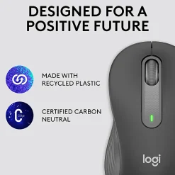 Logitech® Signature M650 Left-Handed Wireless Mouse, Graphite