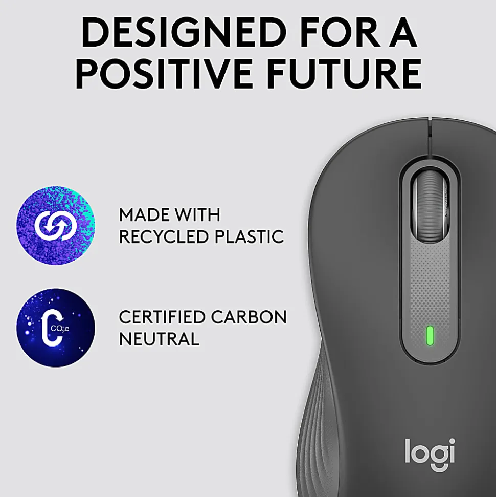 Logitech® Signature M650 Left-Handed Wireless Mouse, Graphite