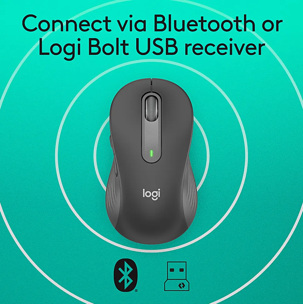 Logitech® Signature M650 L Full Size Wireless Mouse, Graphite