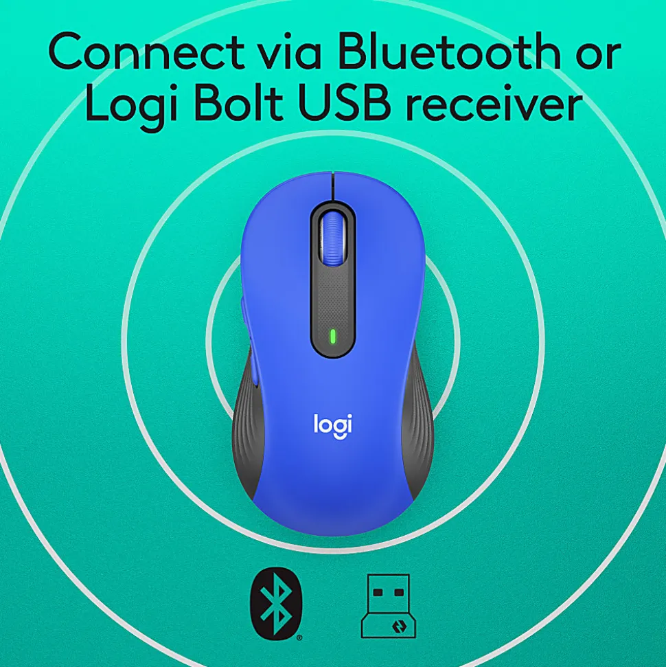 Logitech® Signature M650 L Full-Size Wireless Mouse, Blue, 910-006232