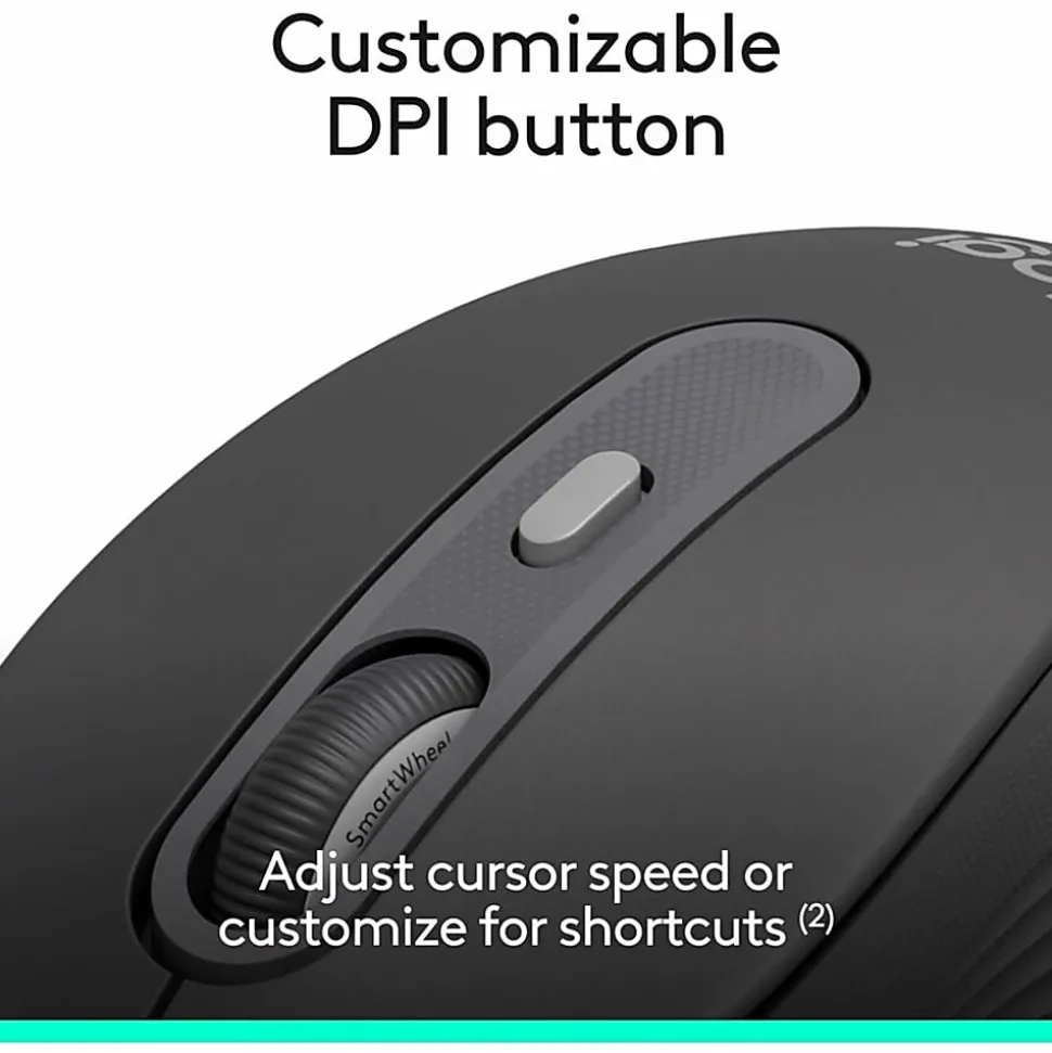 Logitech Signature Wired M520 L for Business, Optical Wired Mouse, USB-C Plug-and-Play, Graphite, 910007497
