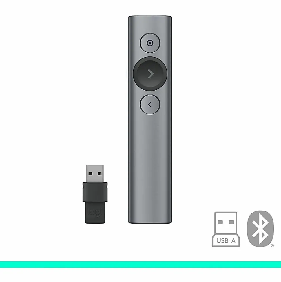 Logitech® Spotlight Universal Presentation Remote, Slate, 910-004654