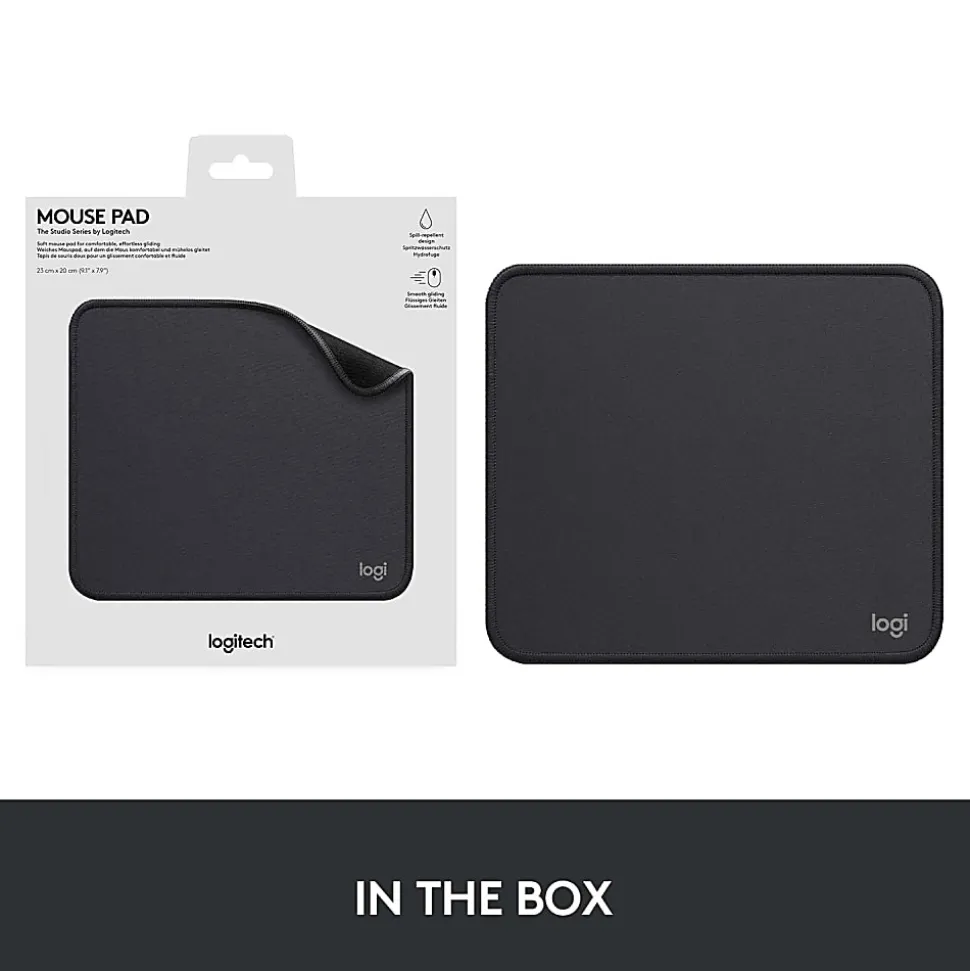 Logitech® Studio Series Mouse Pad, 9-1/8" x 7-15/16", Graphite