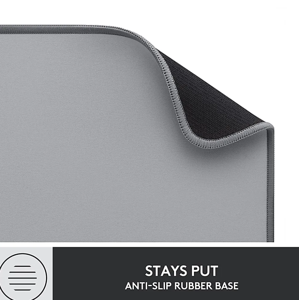 Logitech® Studio Series Multi-Functional Large Desk Mat, 11-13/16” x 27-1/2”, Mid-Gray