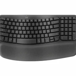 Logitech Wave Keys for Business, Wireless Ergonomic Keyboard with Cushioned Palm Rest, Logi Bolt Technology, Graphite - 920012058