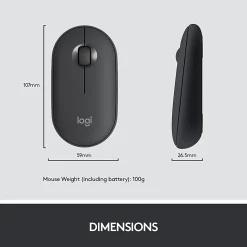 Logitech® Wireless Keyboard & Mouse, Straight Full Size Keyboard, Graphite, Ambidextrous Optical Mouse, MK470 Slim