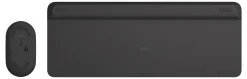 Logitech® Wireless Keyboard & Mouse, Straight Full Size Keyboard, Graphite, Ambidextrous Optical Mouse, MK470 Slim